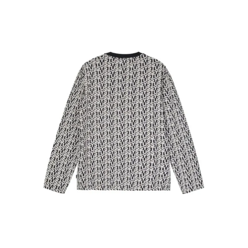 Stussy Letter Stripe Long Sleeve Crew Top-6