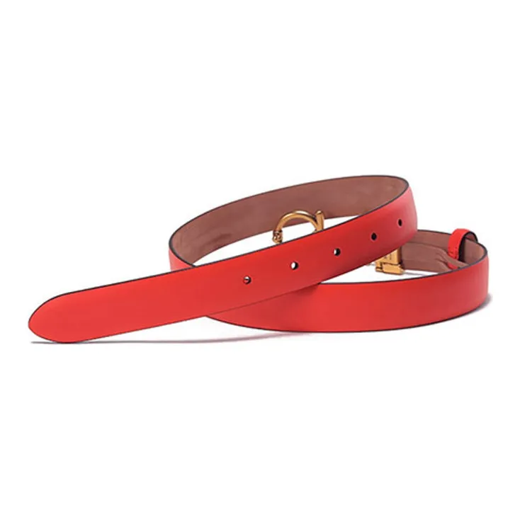 Ferragamo Leather Belts Women's Watermelon Red-4