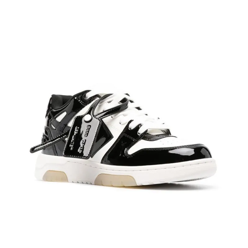 OFF WHITE Out Of Office Low Top Patent Sneaker 'Black White'-2