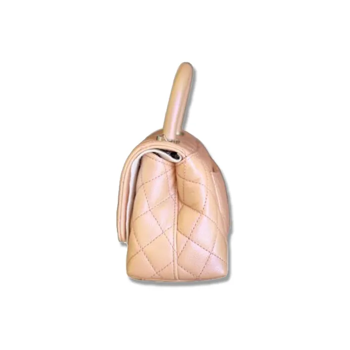 CHANEL Coco Handle Cow Leather Handbag, Shoulder Bag, Crossbody Bag Mini Women's Light Pink-1