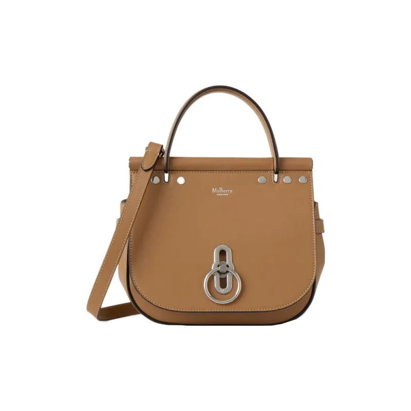 Mulberry Smooth Calf Leather Shoulder Bag Crossbody Bag Handbag Small Size Women's Brown-0