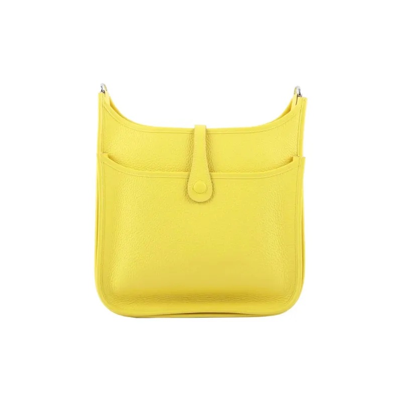 HERMES Evelyne Clemence Bullock Leather Shoulder Bag Crossbody Bag Women's 9R Lime Lemon-1
