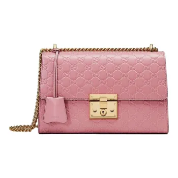 GUCCI Padlock Leather Lock Bag Crossbody Bag Shoulder Bag Women's Pink