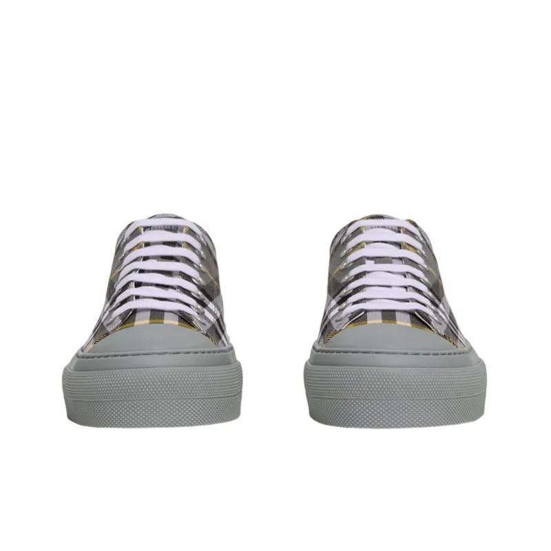 Burberry Check Cotton Sneakers Grey-3