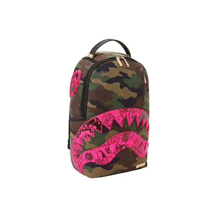 SPRAYGROUND Cotton Backpack Large Size Unisex Army Green-2