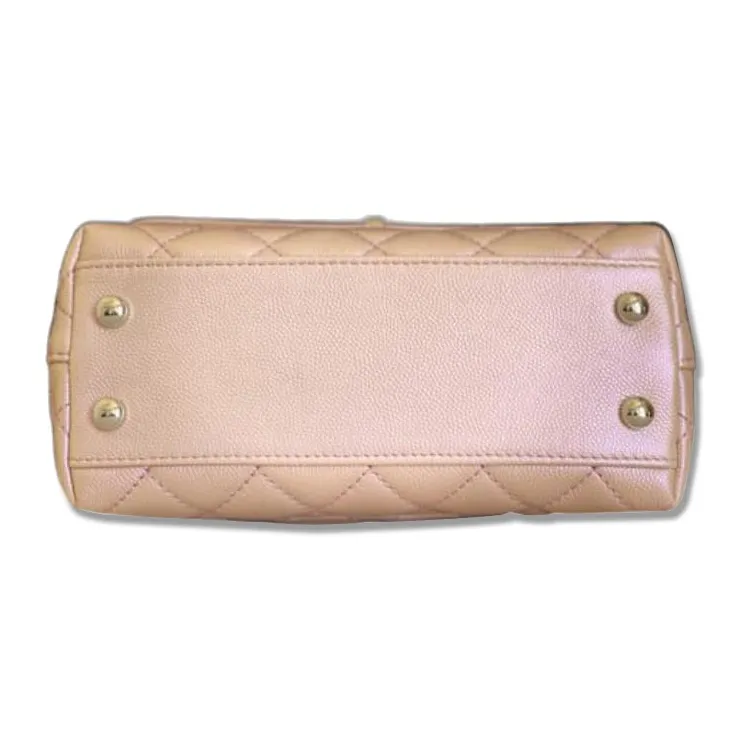 CHANEL Coco Handle Cow Leather Handbag, Shoulder Bag, Crossbody Bag Mini Women's Light Pink-4