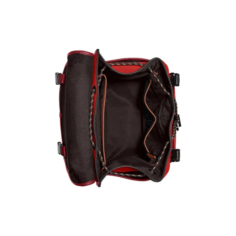 COACH League Cow Leather With Textile Backpack Large Size Men's Red-3