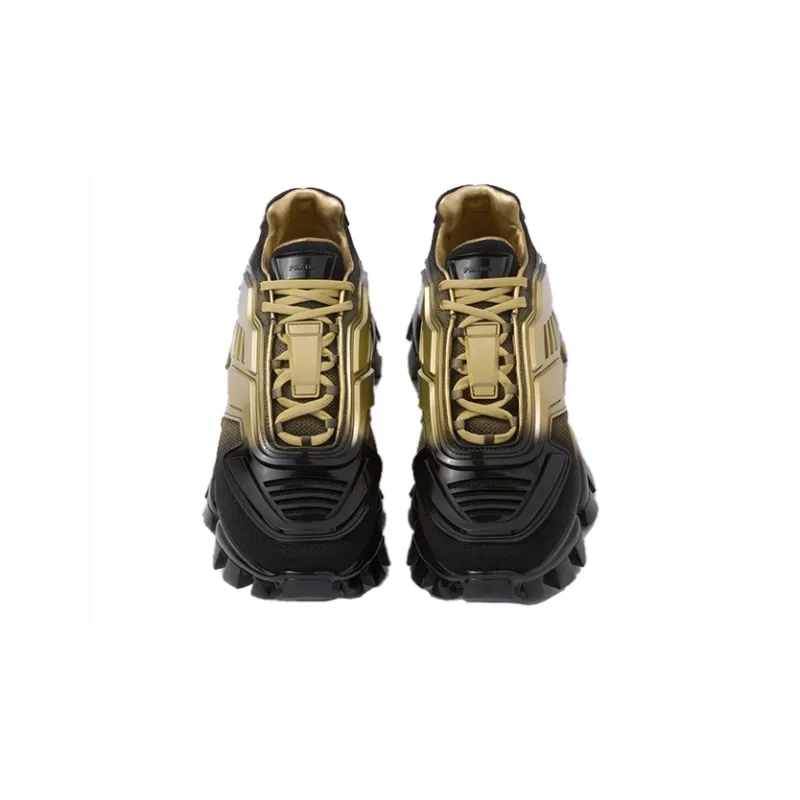 PRADA Low Top Sports Casual Shoes Men's Black Gold-3