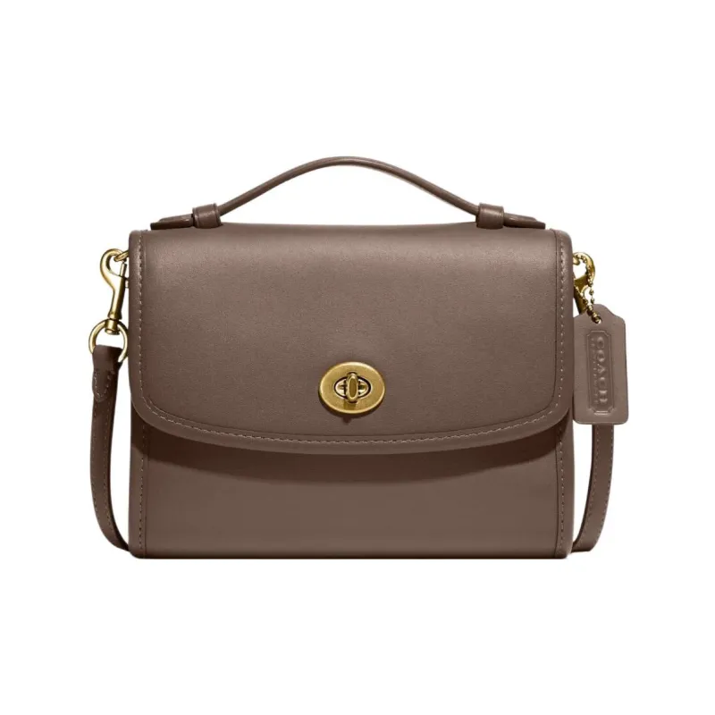 COACH Kip Tanned Leather Handbag Shoulder Bag Crossbody Bag Small Size Women's Dark Gray-0