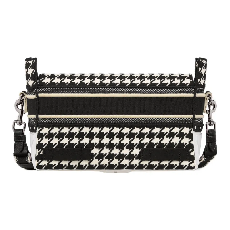 DIOR DiorCamp Technical Knitted Fabric Messenger Bag Shoulder Bag Crossbody Bag Small Size Women's Black/White-2