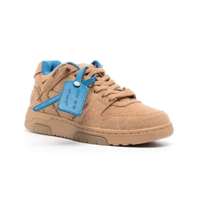 OFF WHITE Out Of Office Ooo Low Tops Camel Blue Wool-1