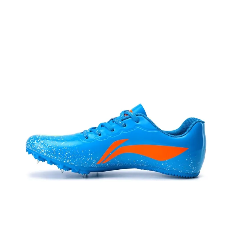 LiNing Wear Resistant Lightweight Rebound Low Top Running Shoes Men's Blue Orange-1