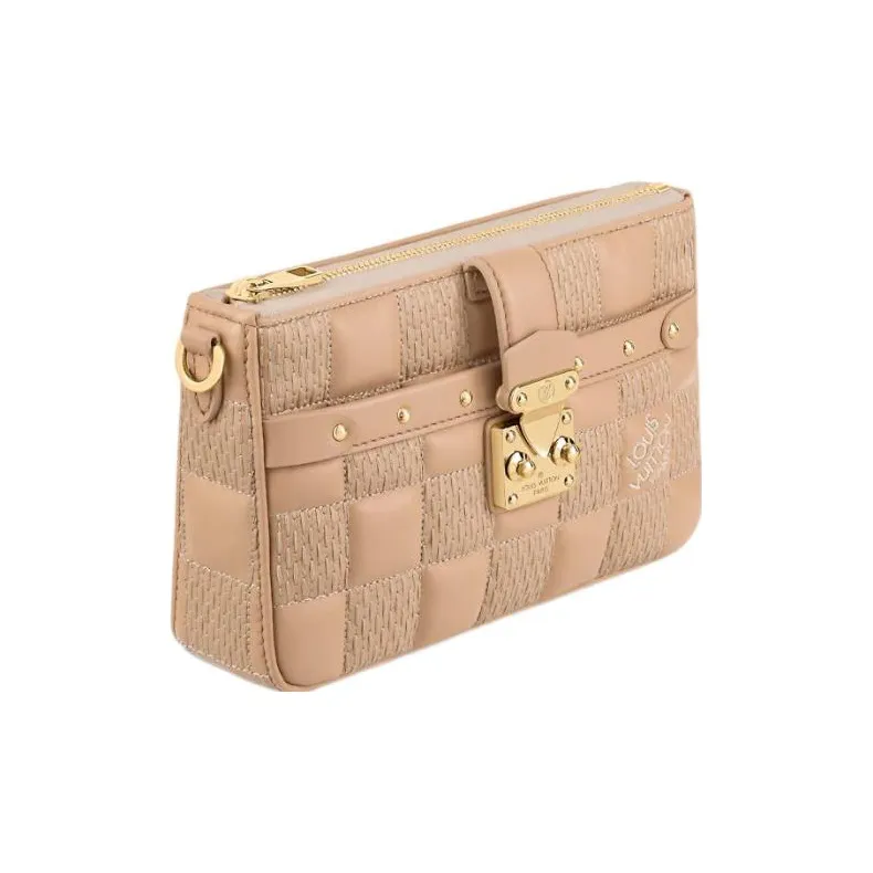 LOUIS VUITTON Pochette Troca Damier Quilt Cashmere Beige-1