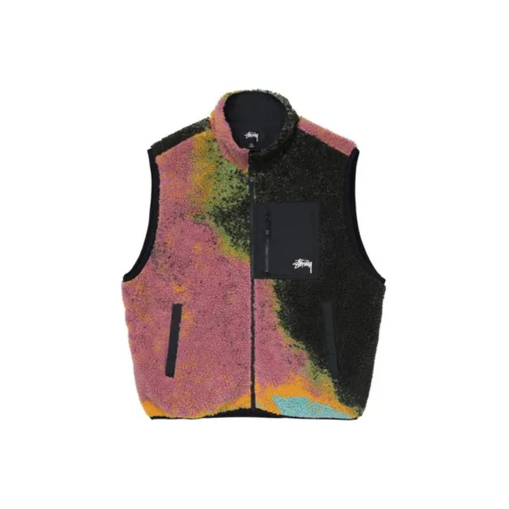 Stussy Jacquard Dye Sherpa Vest - POIZON