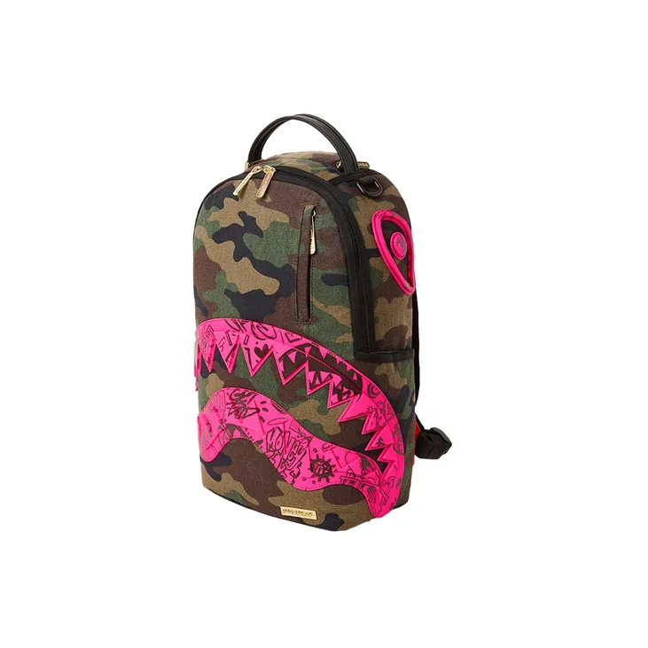 SPRAYGROUND Cotton Backpack Large Size Unisex Army Green-1