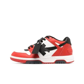 OFF WHITE Out Of Office Panelled Leather Sneakers 'Red Black White'