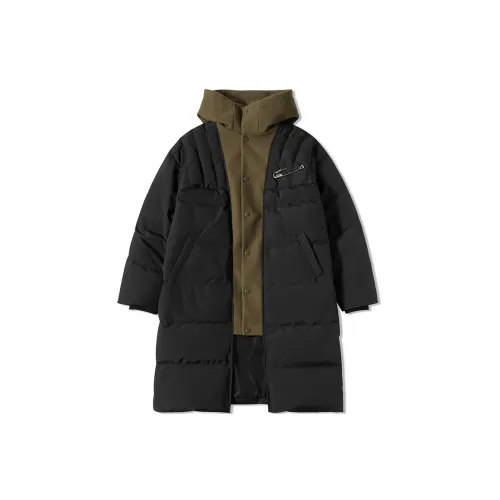N-MAX Hooded Loose Fit Thickened Mid-Length Down Jacket Unisex Black