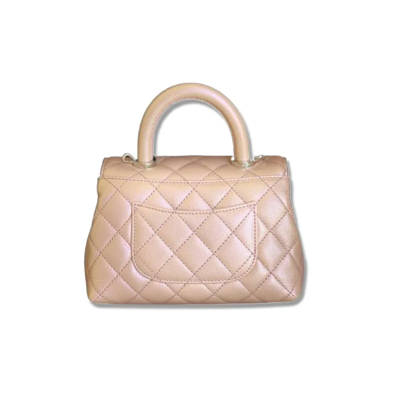 CHANEL Coco Handle Cow Leather Handbag, Shoulder Bag, Crossbody Bag Mini Women's Light Pink-3