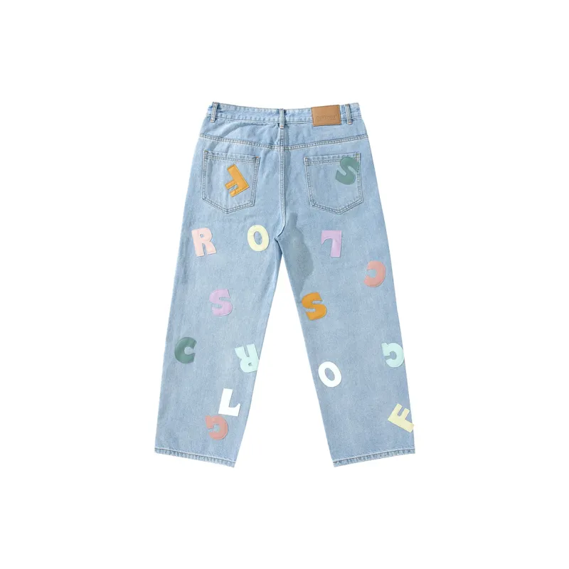 GOLFCROSS Straight Thickened Jeans Unisex-6