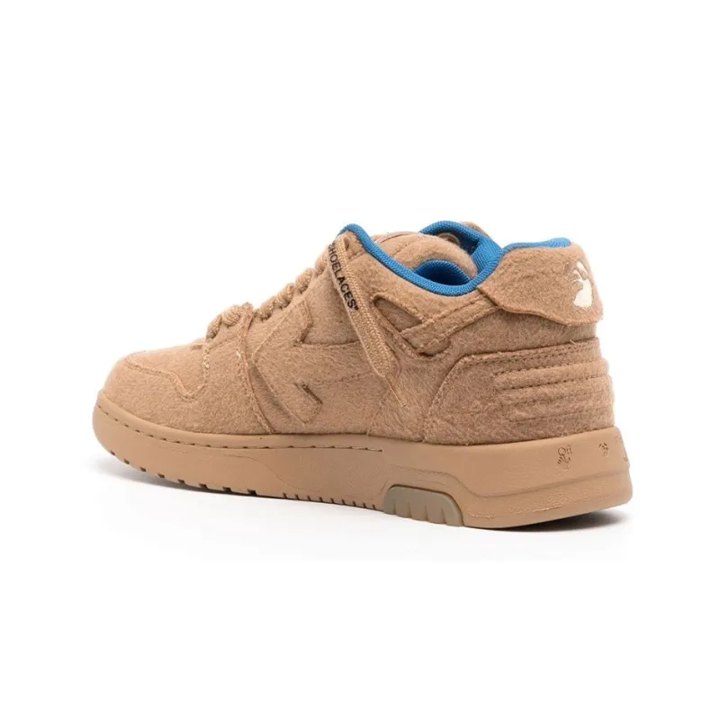 OFF WHITE Out Of Office Ooo Low Tops Camel Blue Wool-3