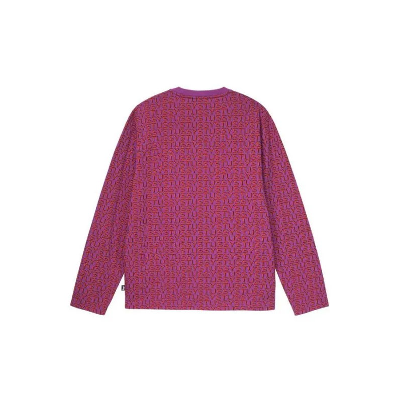 Stussy Letter Stripe Long Sleeve Crew Top-1