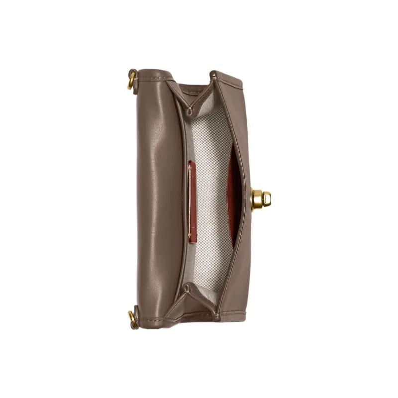 COACH Kip Tanned Leather Handbag Shoulder Bag Crossbody Bag Small Size Women's Dark Gray-2