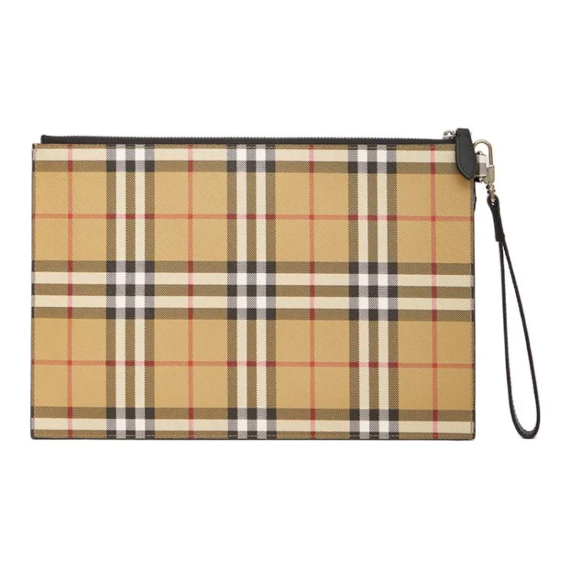 Burberry Vintage Leather Clutch Regular Men's Light Umber-2
