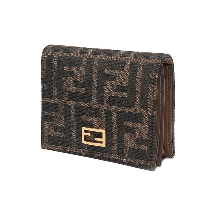FENDI Canvas With Leather Wallet Regular Women's Brown-1