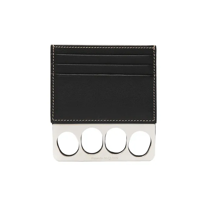 Alexander McQueen Calfskin Card Holder Men's Black-0