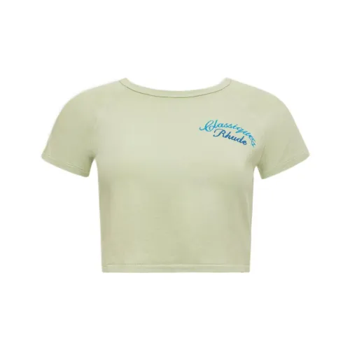 RHUDE T-Shirts Women's Light Green