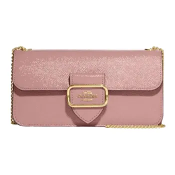 COACH Morgan Leather Clutches Shoulder Bag Crossbody Bag Small Size Women's Pink