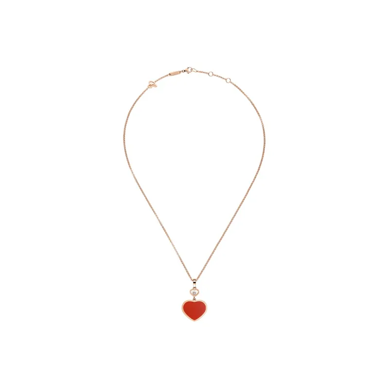 CHOPARD Happy Hearts 18K Rose Gold Necklaces Women's Rose Gold-1