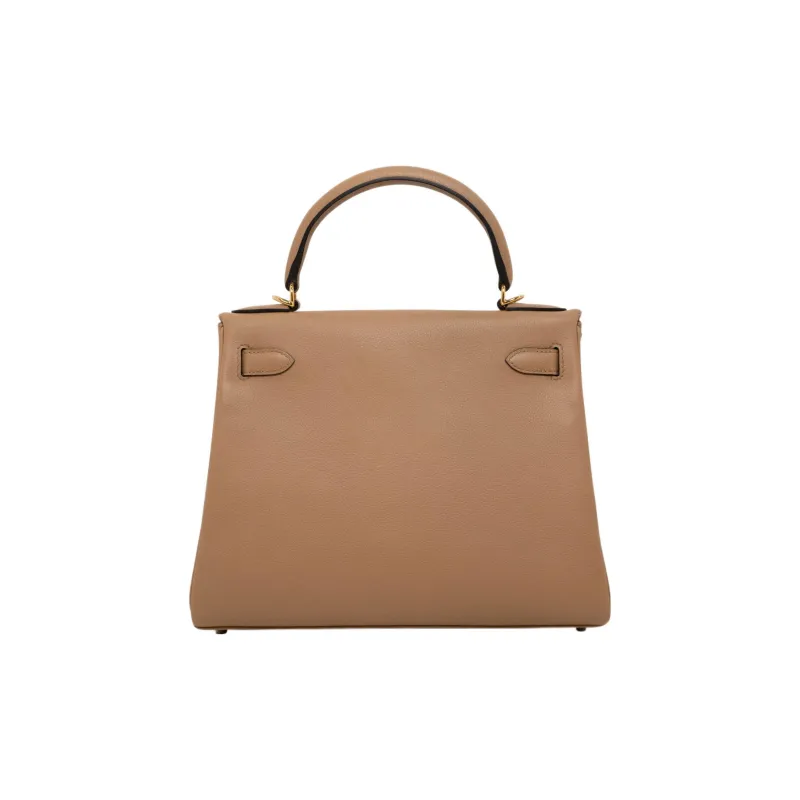 HERMES Kelly Evercolor Leather Kelly Bag Shoulder Bag Crossbody Bag Handbag Women's 0M Chai Milk Tea Beige-1