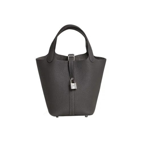 HERMES Picotin Lock Maurice Bullock Leather Basket Bag Bucket Bag Handbag 18 Women's 88 Graphite Graphite