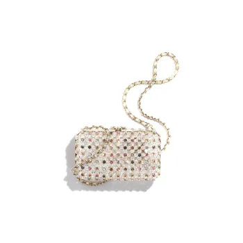 CHANEL Glazed Pearls With Rhinestone Evening Bag, Crossbody Bag, Shoulder Bag Regular Women's White & Multicolor