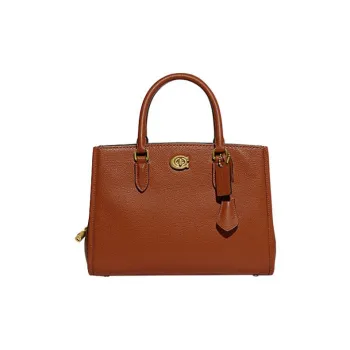COACH Brooke Cow Leather Handbag, Shoulder Bag, Crossbody Bag Medium Size Women's Charred Amber