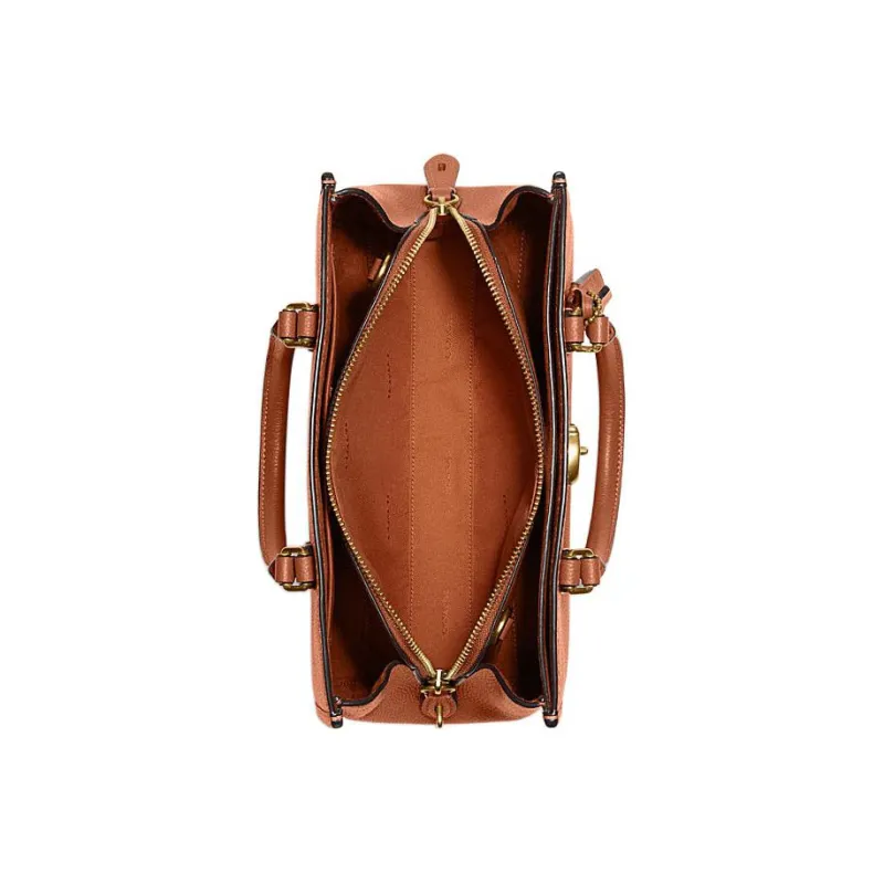 COACH Brooke Cow Leather Handbag, Shoulder Bag, Crossbody Bag Medium Size Women's Charred Amber-4