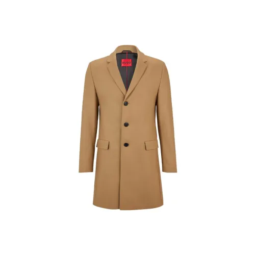 HUGO BOSS Coats Men Camel