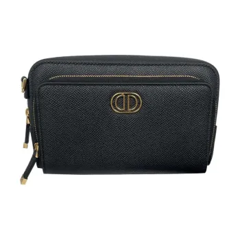 DIOR 30 Montaigne Cow Leather Camera Bag Handheld Shoulder Bag Crossbody Bag Small Size Unisex Black