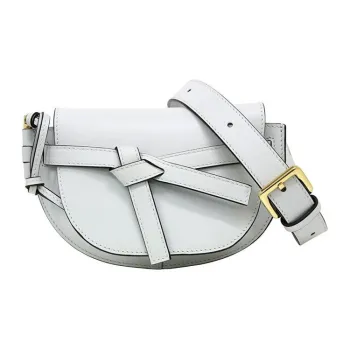 LOEWE Gate Cow Leather Bowknot Shoulder Bag Crossbody Bag Fanny Pack Mini Women's White