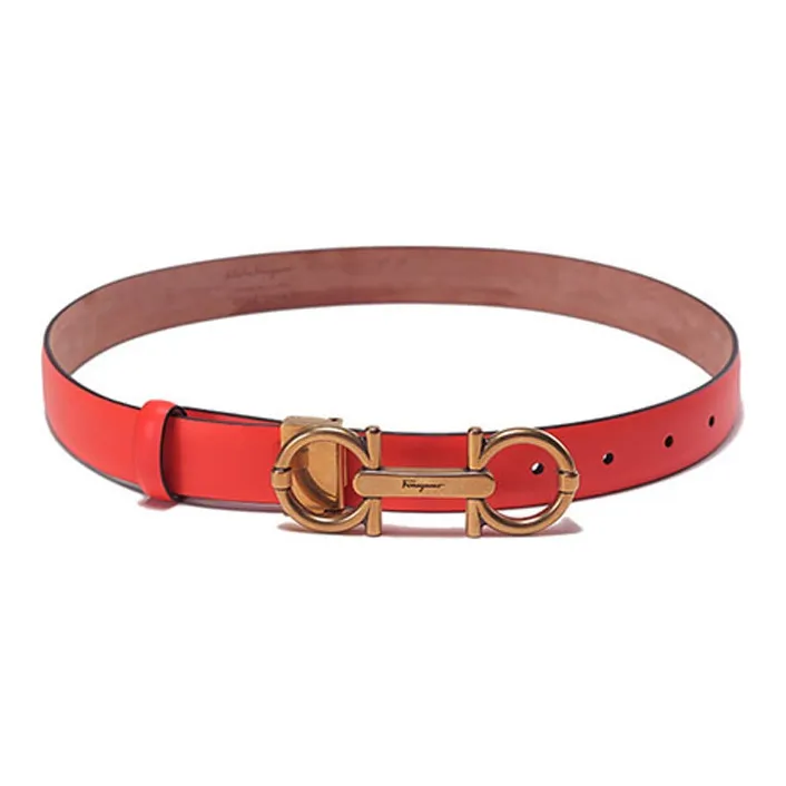 Ferragamo Leather Belts Women's Watermelon Red-2