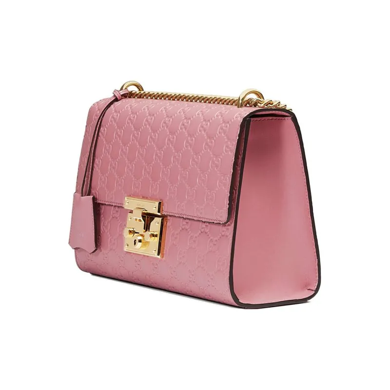 GUCCI Padlock Leather Lock Bag Crossbody Bag Shoulder Bag Women's Pink-1