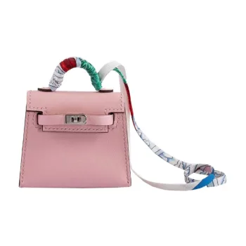 HERMES Kelly Twilly Tadelakt Calfskin Pendant Bag Accessories Women's 3Q RoseSakura Cherry Blossom Pink