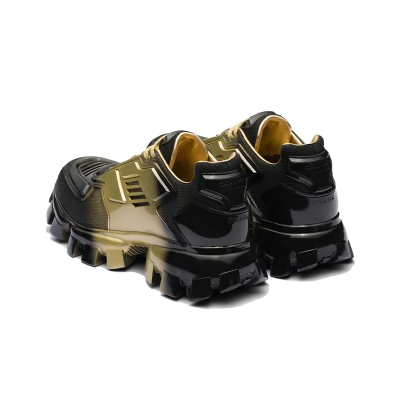 PRADA Low Top Sports Casual Shoes Men's Black Gold-4