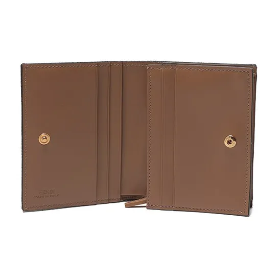 FENDI Canvas With Leather Wallet Regular Women's Brown-6
