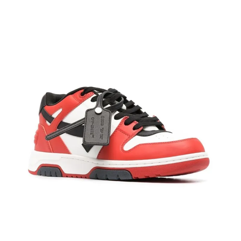 OFF WHITE Out Of Office Panelled Leather Sneakers 'Red Black White'-1