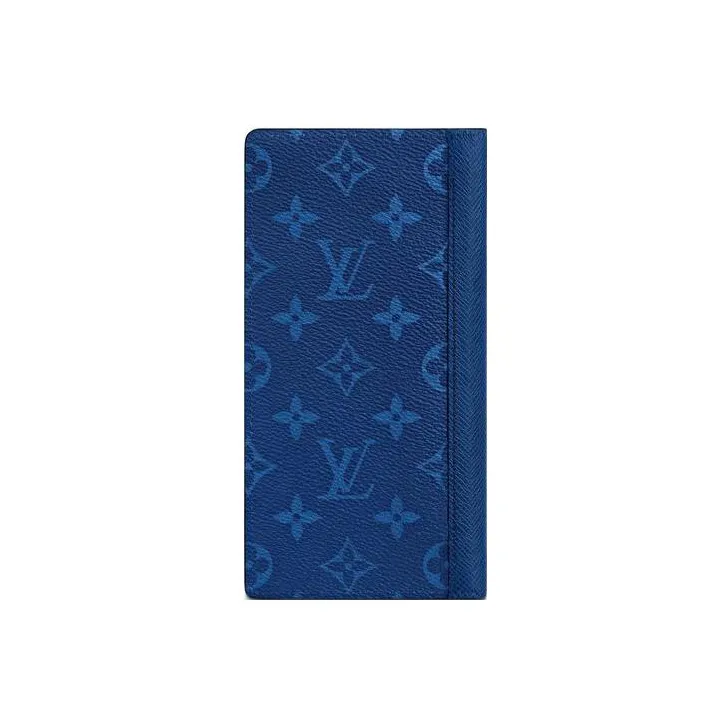 LOUIS VUITTON Brazza Wallet Navy Blue-2