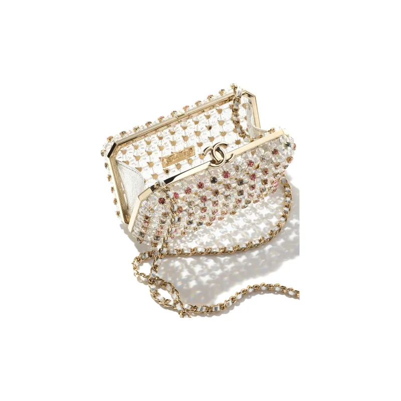 CHANEL Glazed Pearls With Rhinestone Evening Bag, Crossbody Bag, Shoulder Bag Regular Women's White & Multicolor-2