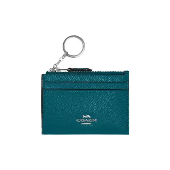 COACH Women's Mini Id Zip Skinny Card Holder Blue