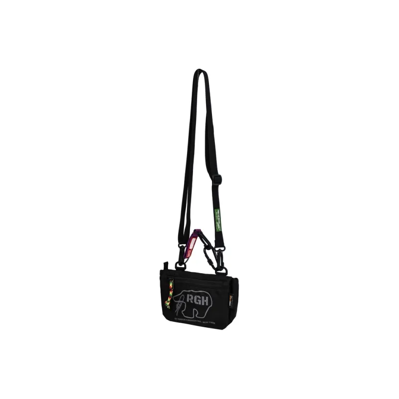 Rough Enough Nylon Canvas Bag, Crossbody, One Shoulder, Handbag Small Size Unisex White/Black-6